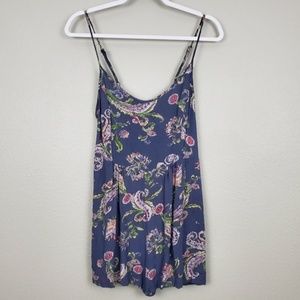 O'Neill Blue Floral Mini Dress with Pink and Green Accents